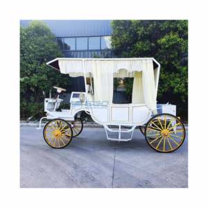 Nouvelle Carrosse de Mariage de Luxe Blanche avec 4 Roues en Acier, Idéale pour les Visites Royales et les Voitures à Chevaux - Product Image 1