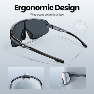 2026 New UV400 Mountain Hiking Sport Cricket Bicycle Cycling Sunglasses Oversize TR90 <b>Grey</b> <b>Frame</b> Gafas De Sol Deportivas - Product Image 3
