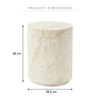 Table d'appoint esthétique en pierre de travertin Table d'appoint en magnésie Table de chevet pour balcon de patio
