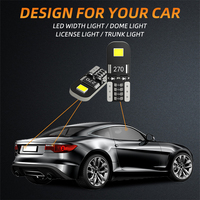 Ampoule LED T10 W5W 194 168 2825 Canbus sans erreur, puces 2835, 6000K, pour éclairage intérieur de voiture, plafonnier, lecture, plaque d'immatriculation, feux de stationnement 12V