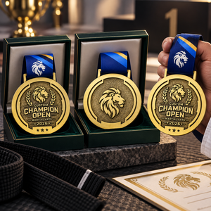 Médailles de compétition sportive personnalisées, médailles de championnat d'arts martiaux, médailles de Jiu Jitsu, médailles or, argent, bronze, OEM, ODM - Product Image 2