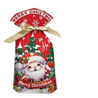Kantong Permen Natal Kemasan Hadiah Kecil Kantong Apel Desain Santa Claus Asal Yiwu Kantong Serut E-Commerce Lintas Batas