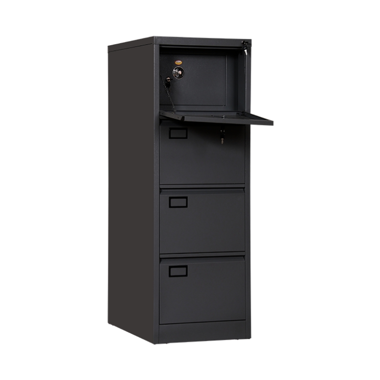 4 Drawers Steel Office Furniture File Drawer Cabinet with Safe Box with Central Locking System