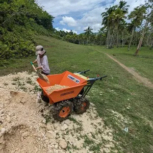 Konstant, venta al por mayor de China, el mejor motor de gasolina de 6,5hp, rueda eléctrica, carretilla, cochecitos de hormigón, volquete pequeño, 250KG