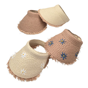 Chapeau de paille tissé à la main brodé sur mesure HKZB pour femmes, chapeau de soleil à large bord d'été, chapeau de plage, protection UV pour les vacances - Product Image 6