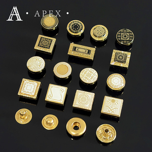Apex Nút Nhà Sản Xuất 12Mm Mô Hình Tùy Chỉnh Logo Vòng Kẽm Hợp Kim Kim Loại Vàng Nút jubbah Snap Nút Cho Hồi Giáo Quần Áo - Product Image 6