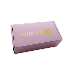 Caja de Envío Personalizada de Lujo con Logotipo en Lámina Plateada y Dorada Brillante de 2 mm, Embalaje Corrugado para Extensiones de Cabello, Caja de Envío Rosa - Product Image 5