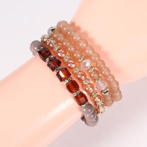 Tassel <b>Beaded</b> <b>Bracelets</b> For Women Crystal Rhinestone Imitation Pearl Gold Plated Party Jewelry Trendy Multi Layered Stackable - Product Image 4