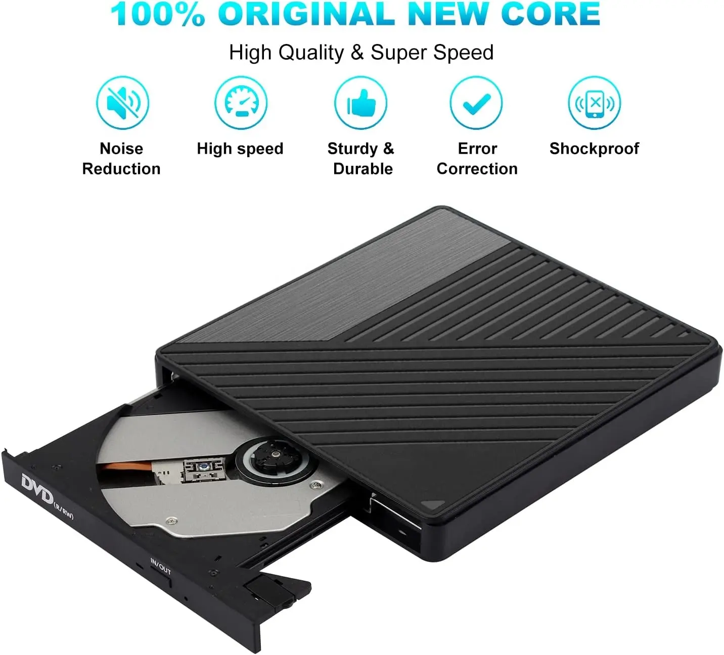 New Design USB 3.0 5 IN 1 Portable Optical Drive Housing CD DVD +/-RW Drive DVD/CD ROM Rewriter Burner external For Laptop PC