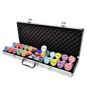 Juego de Fichas de Póker de Cerámica Tiki Kings de 39 mm y 10 g, Coloridas, Personalizadas, Incluye Bandeja de Aluminio, Marcadores para Juegos de Mesa JIAYI - Product Image 1