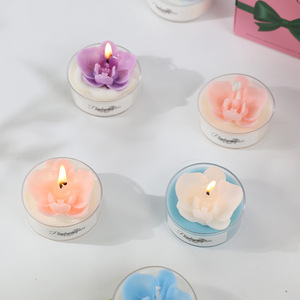 <span class=keywords><strong>Bougie</strong></span> artisanale en cire mélangée à l'orchidée papillon, vente en gros, cadeaux pour la fête <span class=keywords><strong>des</strong></span> mères, anniversaire, fleur réaliste, aromathérapie pour créer une ambiance - Product Image 2