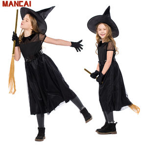 Disfraz de <span class=keywords><strong>bruja</strong></span> de Halloween para niños y niñas, vestidos negros de Diablo, disfraz de actuación para niños pequeños, disfraz de juego de rol loco de <span class=keywords><strong>bruja</strong></span> - Product Image 1