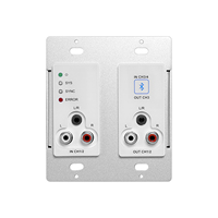 Transmisor de Audio Dante Bluetooth de 2 Canales con Panel de Pared y Entrada/Salida RCA y de 3.5mm