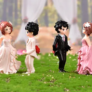 浪漫 8 风格微型树脂爱婚礼蛋糕同性恋女孩老新夫妇雕像