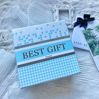 Boîte cadeau rétro pied-de-poule avec estampage pour emballage de rouge à lèvres, parfum, bijoux et cadeaux haut de gamme pour demoiselles d'honneur