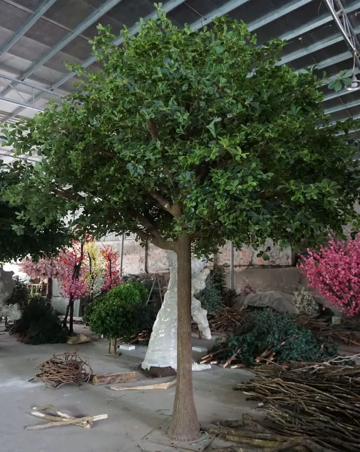 Guangzhou Fabriek Groothandel Kunstmatige Polyscias Bladeren Boom Voor Indoor Outdoor Landscaping Decoratie