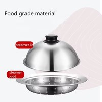 Usine d'origine Cuisine Restaurant Hôtel Fruits de Mer Acier Inoxydable 24-28cm Couvercle Alimentaire Marmite Cuiseur Vapeur Rack avec Couvercle