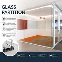 Cloison de séparation moderne en verre double couche avec porte pour bureau, hôpital et salle de sport - Cloison insonorisée