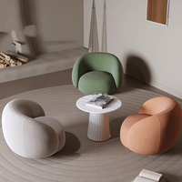 Ensemble de canapé incurvé en velours crème de loisirs créatifs nordiques petite unité pour la réception d'hôtel salon Salon de beauté Style minimaliste
