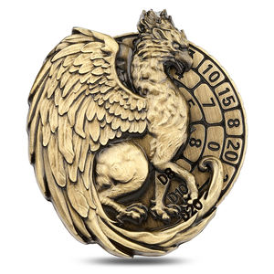 Ensemble de dés en métal griffon bronze <span class=keywords><strong>vintage</strong></span>, dés polyédriques gravés pour les jeux de rôle Dungeons and Dragons, jeux de société de <span class=keywords><strong>table</strong></span>, objets de collection - Product Image 3