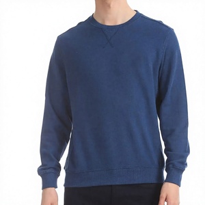Pull d'hiver à manches longues décontracté pour homme, col rond, tissu en coton écologique de haute qualité, doublure en polaire, respirant, sweat-shirt uni - Product Image 3