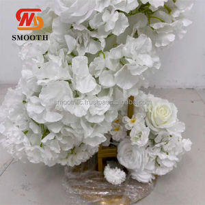 Centro de Mesa Popular para Bodas, Hilera de Flores de Seda para Bodas, Camino de Flores Artificiales de Rosas Blancas - Product Image 3