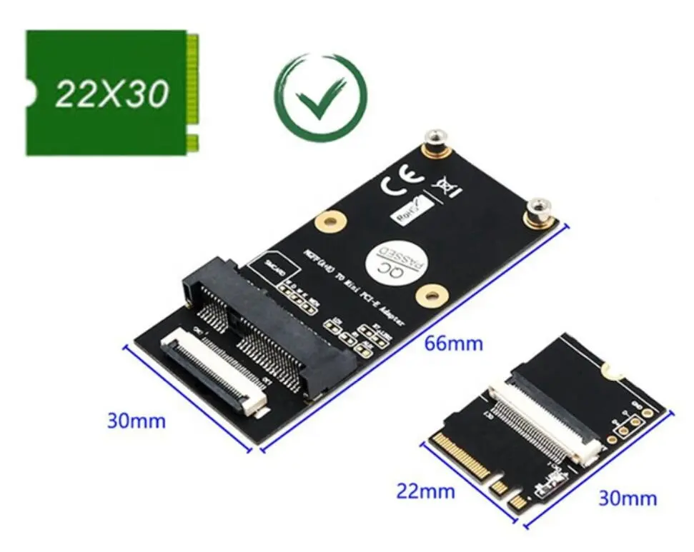 M.2 NGFF key อินเทอร์เฟซ A + E Key-E กับ Mini PCI-E MPCIe ช่องการ์ดอะแดปเตอร์ไร้สายพร้อมสาย FPC แบบยืดหยุ่นรองรับ Wifi BT โมดูล