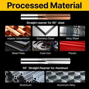 HUHAO HRC55 cuatro/seis flautas, escariador de ranura recta, fresa de carburo de metal, cortador de ranurado de metal CNC 2010081701 - Product Image 6