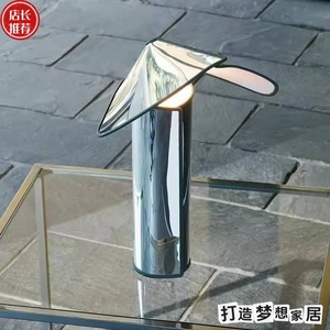 Lámpara de mesa italiana con forma de sombrero, de acero inoxidable, E27, LED, con interruptor de control, para sala de estar, dormitorio, accesorio de iluminación - Product Image 5