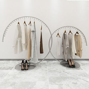 Rak Pakaian Logam Emas Modern yang Dapat Disesuaikan untuk Toko, Rak <span class=keywords><strong>Display</strong></span> Toko Ritel - Product Image 3