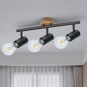 <span class=keywords><strong>Plafonnier</strong></span> rond LED E27 <span class=keywords><strong>Noir</strong></span> Métal Base en <span class=keywords><strong>bois</strong></span> Home Indoor <span class=keywords><strong>Spot</strong></span> Lamp Lighting - Product Image 1