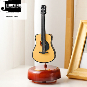 Jingying nhạc cụ <span class=keywords><strong>mini</strong></span> trang trí máy tính để bàn, sáng tạo xoay đàn Guitar Violin hộp nhạc tám giai điệu Hộp quà tặng sinh nhật - Product Image 3