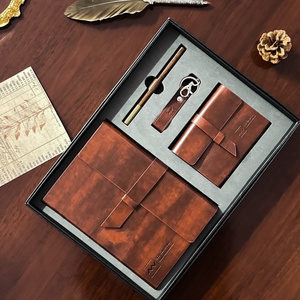 Set de Papelería de Oficina, Agenda de Negocios A5 con Cubierta de Cuero PU Suave, Fabricada en Fábrica, 4 en 1, Regalos Corporativos - Product Image 1