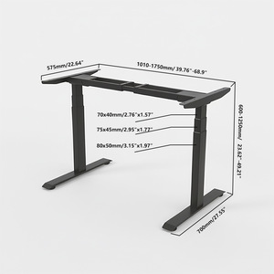 Estructura de Escritorio Eléctrico Ajustable en Altura 1010-1750mm, Metal Negro, Motor Dual, Montaje Rápido, Uso en Oficina y Hogar - Product Image 1