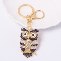 Porte-clés hibou créatif et mignon en alliage de zinc, incrusté de diamants, avec chaîne pendentif, coloré, de luxe, tendance, cadeau d'affaires Junge