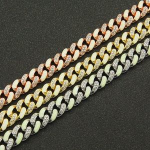 สร้อยคอคิวบาลิงค์เรืองแสงเรียบง่าย สไตล์ฮิปฮอป วัสดุอัลลอยด์ สำหรับผู้ชาย แฟชั่นเครื่องประดับขายส่ง ปี 2026 สินค้าขายดี - Product Image 4