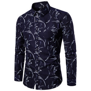 Nuovo stile a manica lunga camicia Casual stampata Slim Fit per gli uomini morbido e confortevole di grandi dimensioni fiore di primavera - Product Image 3