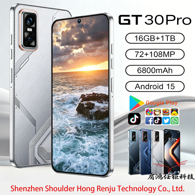 GT30 16GB+1TB Android 15 7.3 Inch 2026 Latest Mobile Phones Global 5G  Phone Celulares Large Screen Flash Memory High Quality
