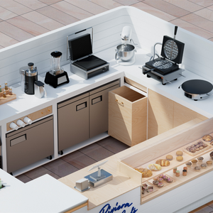 ตู้โชว์ไอศกรีมทำจากสเตนเลสสีสำหรับอบอาหารงานตามสั่ง - Product Image 3