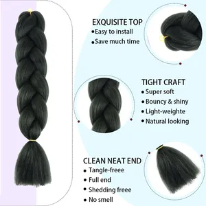 Extensiones de Cabello Sintético para Trenzas Jumbo de 24 Pulgadas, Cabello Afro Ombre para Trenzas de Ganchillo, Venta al por Mayor para Mujeres - Product Image 4