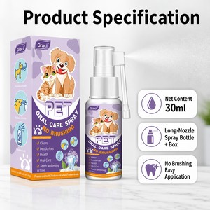 Spray de Cuidado Bucal para Mascotas Graci, Sin Cepillado, Limpieza de Dientes para <span class=keywords><strong>Perros</strong></span> y Gatos, <span class=keywords><strong>Aliento</strong></span> Fresco, Eliminación de Sarro, Blanqueamiento Dental, 30 ml, OEM, Venta al por Mayor - Product Image 4