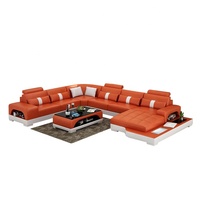 Ensemble de canapés sectionnels en cuir véritable de luxe, meubles modernes pour salon