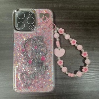 Coque de téléphone Love Design Bling en TPU avec chaîne pour iPhone 18 17 16 15 14 13, coque arrière girly pour TECNO Spark50 Camon50 Spark Go 3 Pova 7