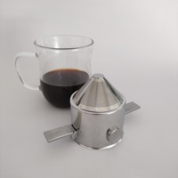 YOUJIU Filtre à café et thé pour infusion, en acier inoxydable 304, réutilisable, sans papier, à double anse pliable