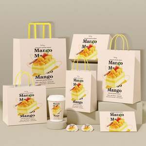 Sac en papier kraft écologique avec logo imprimé personnalisé, sac de shopping biodégradable avec logo personnalisé pour l'emballage des magasins et des boulangeries - Product Image 2