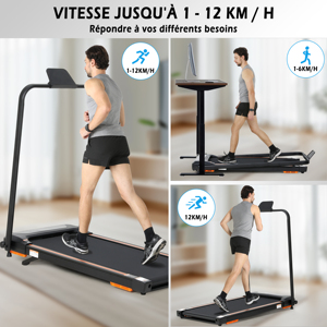 Motorized Mini <strong>Walking</strong> <strong>Pad</strong> for Home Fitness Folded Fitness Treadmill with LED Display for Body Building and Calorie Tracking - Product Image 2