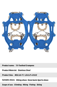 Ramponi da Ghiaccio ad Alta Elasticità per Esterni, Antiscivolo, 13 Denti, Regolabili 34-47, Scarpe Magiche con Punte per Donne, per Arrampicata su Neve - Product Image 2