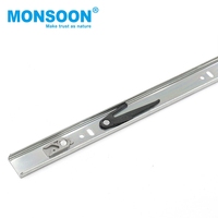 Glissière de tiroir télescopique en acier à roulement à billes, à fermeture amortie, à ouverture par poussée, à extension totale de 45 mm, pour cuisine, salle à manger, chambre et salle de bain