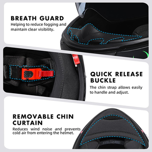 Casco da Moto Omologato DOT con Doppia Visiera, Materiale ABS, Casco Modulare Apribile Integrale per Corse - Product Image 6