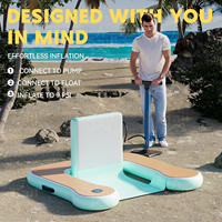 Ensemble de chaises longues flottantes gonflables de luxe, chaise flottante pour piscine avec plateau de bar flottant pour adultes, fête d'été